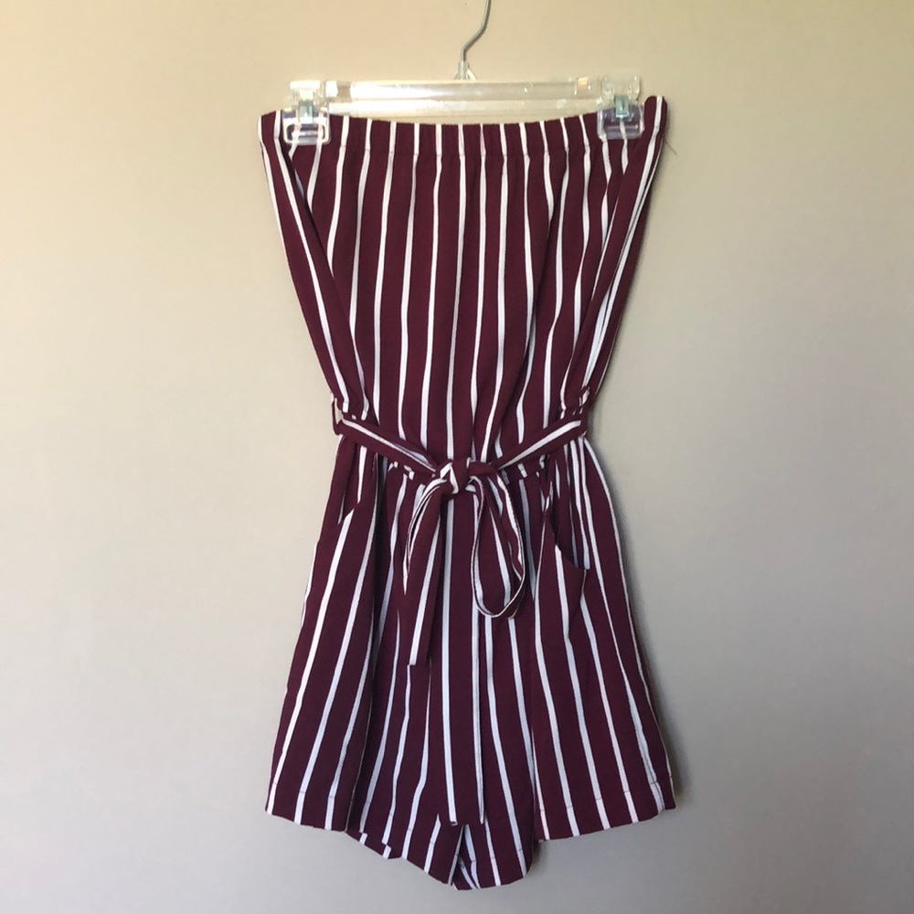 Striped Tube Top Rompers